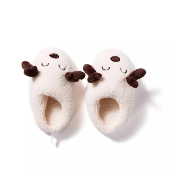 Plush Novelty Slippers Kids' Reindeer Size S/M 10T-11T Christmas Gift Ideas - Picture 4 of 6